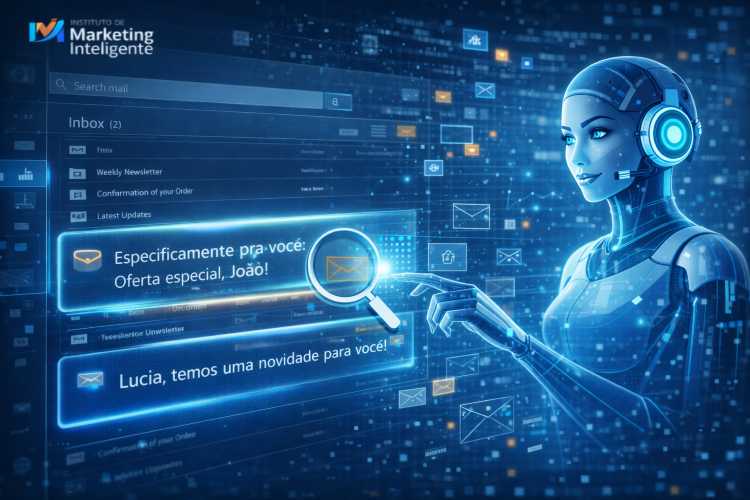 Descubra como a IA no e-mail marketing aumenta aberturas e cliques com copy inteligente, segmentação avançada e automação personalizada.