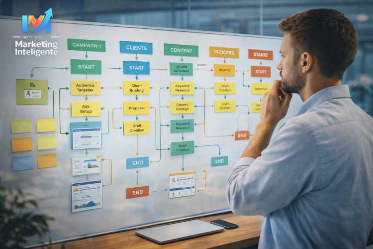 Sistemas de Organização para Marketing Digital. No marketing digital, o crescimento sem organização não gera escala, gera colapso.